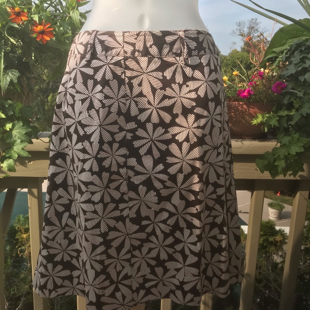 NWOT Willi Smith - Lovely Brown/cream abstract pattern midi skirt, Size:… - Picture 2 of 6